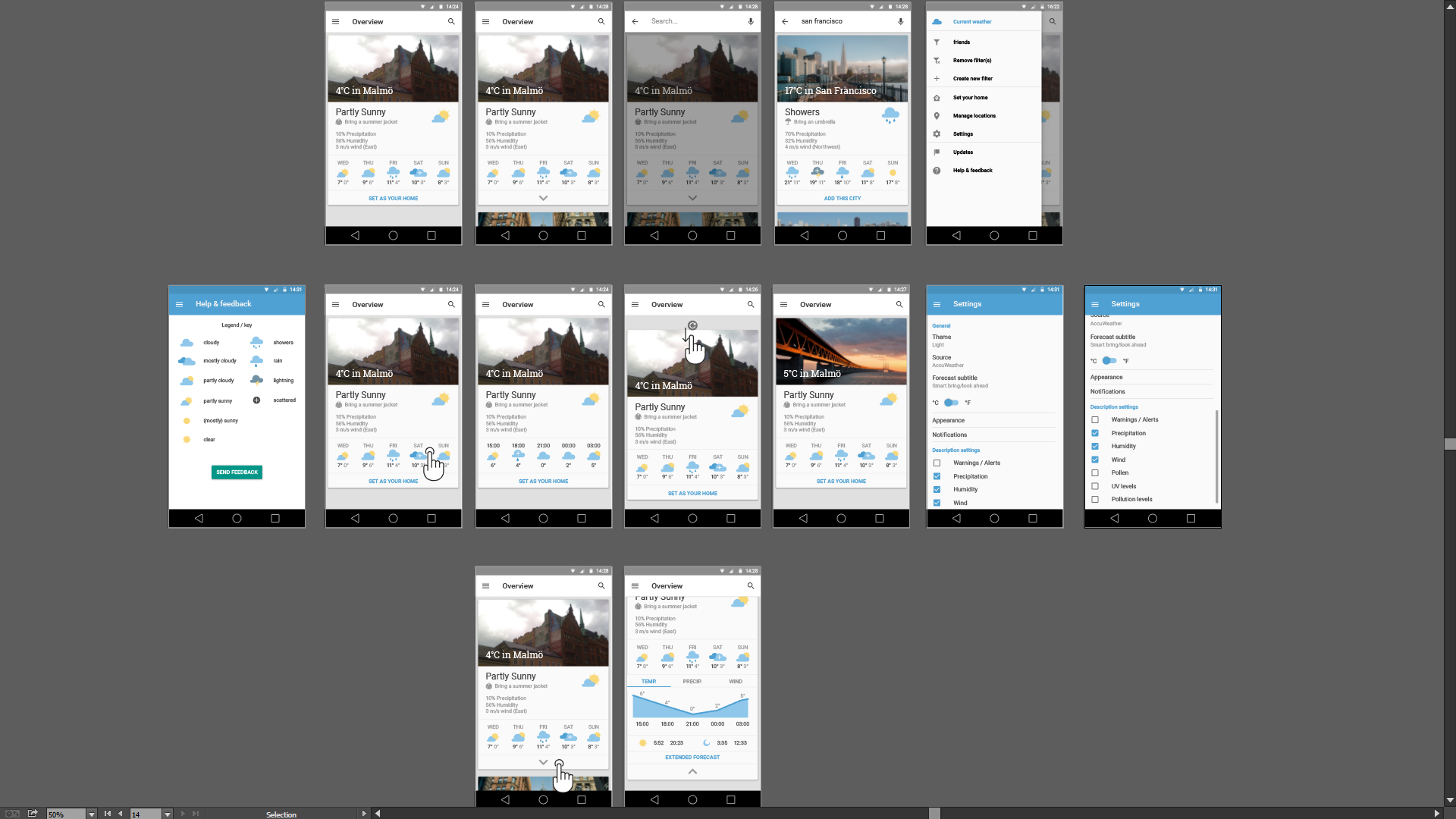 Weather app in Material Design