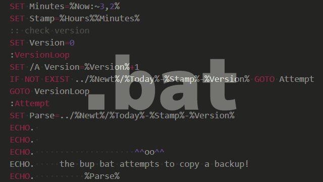 bup.bat (aka backup batch file)